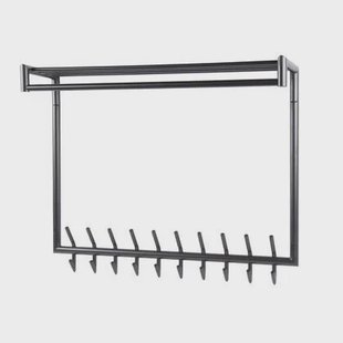 Giga Meubel - Kapstok Donkergrijs - 20 Haken - 100x27x80cm - Roede