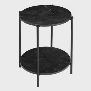 Calicosy - Bijzettafel met Zwart Marmer Effect - Ø40 cm Calicosy - Bijzettafel met Zwart Marmer Effect - Ø40 cm