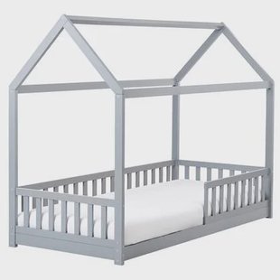 Beliani - COSSAYE - Kinderbed - Grijs - 90 x 200 cm - Grenenhout