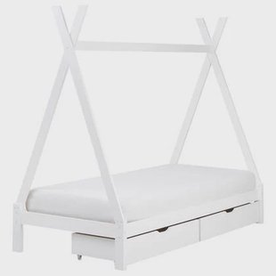 Beliani-DEVAY-Kinderbed met opbergruimte-Wit-90 x 200 cm-Grenenhout