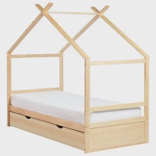 Beliani-ORGEVAL-Daybed voor kinderen-Lichtbruin-90 x 200 cm-Grenenhout