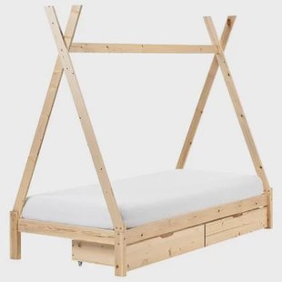 Beliani - DEVAY - Kinderbed - Lichtbruin - 90 x 200 cm - Dennenhout