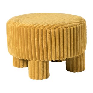 Poef Nora ribstof XL - oker - ø60x40 cm Poef Nora ribstof XL - oker - ø60x40 cm