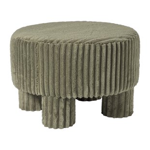 Poef Nora ribstof XL - groen - ø60x40 cm