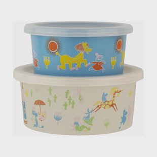Rätt Start Moomin 80 snackbox 2 delen Beige-blauw