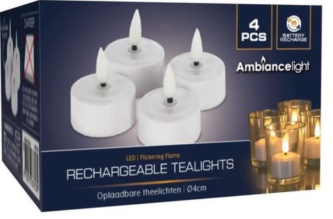 Theelicht Met Led Set 4 stuks
