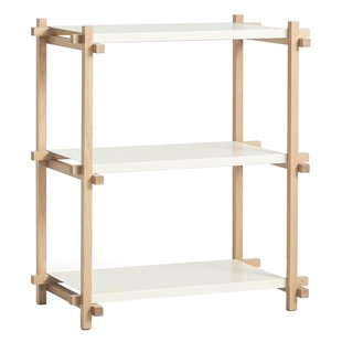 Hay Woody Column Low Stellingkast Eikenhouten Frame Almond White