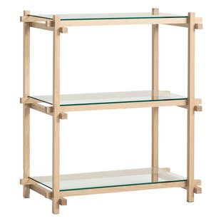 Hay Woody Column Low Stellingkaste Eikenhouten Frame Clear Glass