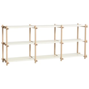 Hay Woody Low Stellingkast Eikenhouten Frame Almond White