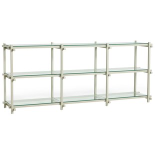 Hay Woody Low Stellingkast Grijs Beuken Frame Clear Glass