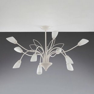 Jupiter Gloriosa plafondlamp, glas, crème, 10-lamps