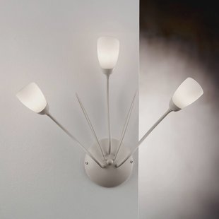 Jupiter Wandlamp Gloriosa, crème, glas, 3-lamps