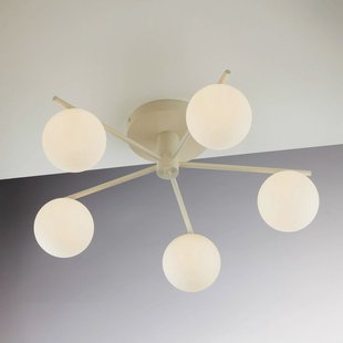 Jupiter Prato plafondlamp, crème, glas, 5-lamps