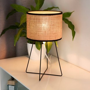 Duolla Trixi tafellamp met draadframe bruin/zwart, stof