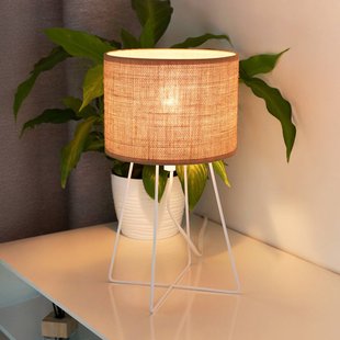 Duolla Tafellamp Trixi met draadframe wit/beige, stof, E14