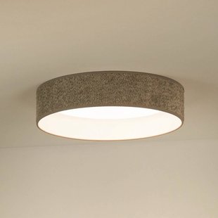 Duolla LED plafondlamp Plafond, Bouclé grijs, Ø 45 cm, 3-traps dimbaar