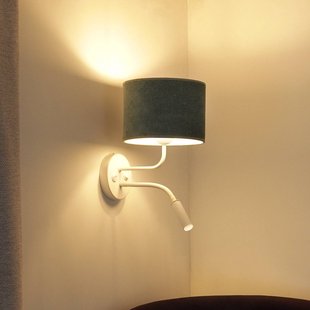 Duolla Wandlamp Roller, koord mint, wit, met leeslampje