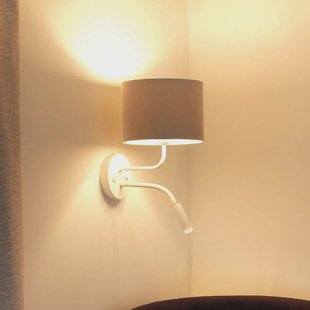 Duolla Wandlamp Roller, Soro lichtgrijs, wit, met leeslampje