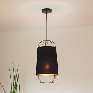 Duolla Hanglamp Lantern small, textiel, metaal, zwart