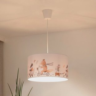 Duolla Hanglamp Ferdi Kids, textiel, wit, kleurrijk