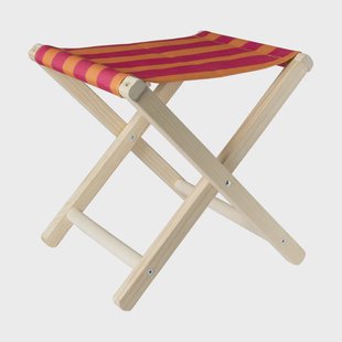 Opvouwbaar strandkrukje streep - roze/rood - 37x32x35 cm