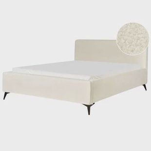 Beliani-VALOGNES-Tweepersoonsbed-Off-white-180 x 200 cm-Bouclé