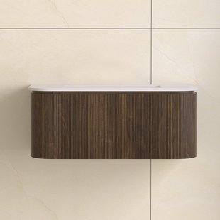 Badmeubelset Sanilux Eleganza 100 cm Zonder Kraangat Dark Walnut