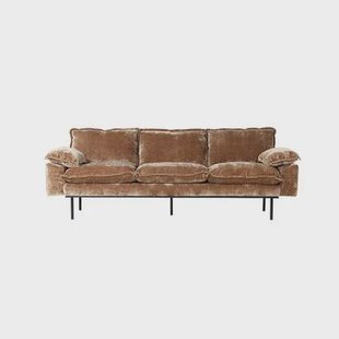 HKliving Retro Sofa 3-zitsbank - Velvet Corduroy - Aged Gold
