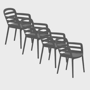 Garden Impressions Mira tuinstoel donker grijs - 4 stuks