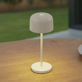 Lucande LED tafellamp Quill, beige, CCT, dimbaar