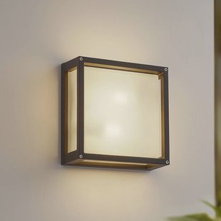 Lucande buitenwandlamp Aurelien, antraciet, sensor, 25x25 cm