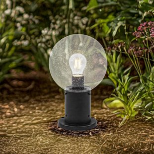 Lindby sokkellamp Dangan, helder, hoogte 32 cm, glas, metaal Lindby sokkellamp Dangan, helder, hoogte 32 cm, glas, metaal