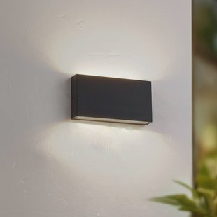 Lindby LED buiten wandlamp Jarte, zwart, metaal, 17 cm, IP54