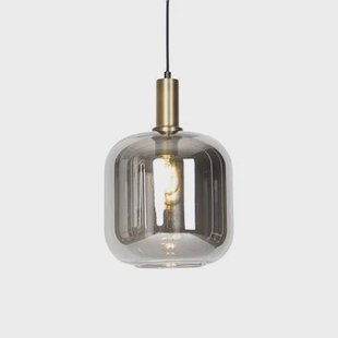 QAZQA Smart hanglamp zwart met goud en smoke glas incl. Wifi A60 - QAZQA Smart hanglamp zwart met goud en smoke glas incl. Wifi A60 -