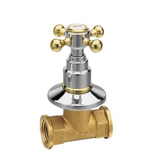 Kruisgreep Koud Water Sapho Antea 6x6 cm Chroom/Goud