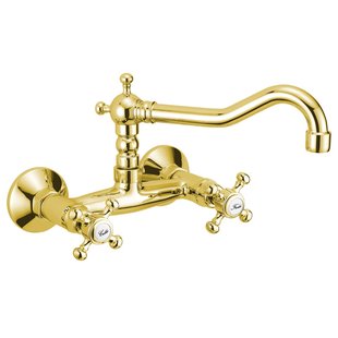 Wastafelkraan Muurbevestiging Mengkraan Hoog Sapho Antea Goud