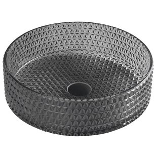 Glazen Waskom Gegraveerd Sapho Maragua 39,5 cm Zwart