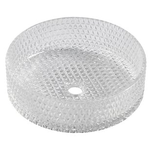 Glazen Waskom Gegraveerd Sapho Maragua 39,5 cm Helder