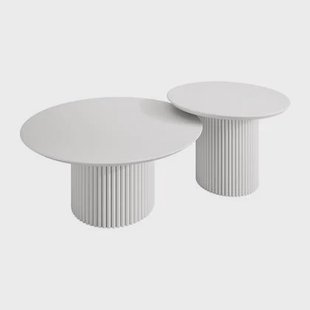 Meubella - Salontafel Mixx - Wit - Set van 2