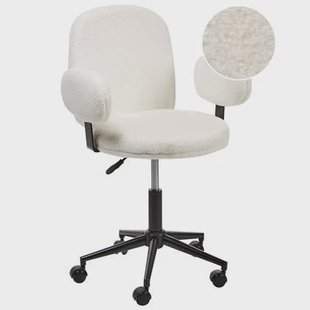 Beliani - MORAGA - Bureaustoel - Gebroken wit - Bouclé