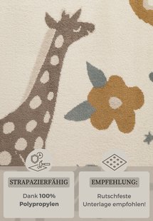 Hanse Home - Adventures Kids Rug Animal Safari Cream Multicolor - 120x170 cm