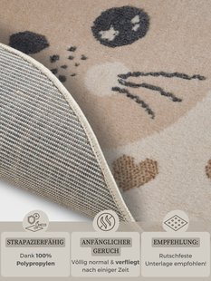 Hanse Home - Adventures children&apos;s carpet Round Cat Cream Beige - 140 cm
