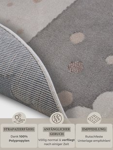 Hanse Home - Adventures children&apos;s carpet Round Crown Grey Cream - 100 cm