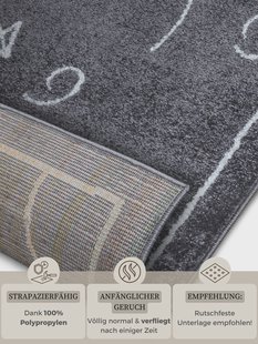 Hanse Home - Adventures children&apos;s carpet Gameplan Dark Grey - 160x235 cm