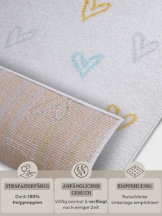 Hanse Home - Adventures children&apos;s carpet Hearts Cream Multicolor - 120x170 cm