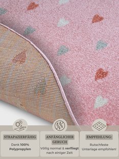 Hanse Home - Adventures children&apos;s carpet Round Little Hearts Rose - 100 cm