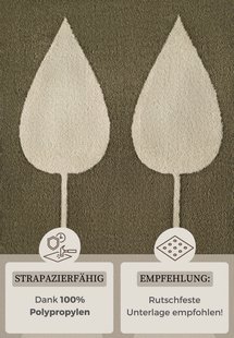 Hanse Home - Adventures Kids Rug Lovely Leaves Green Cream - 120x170 cm