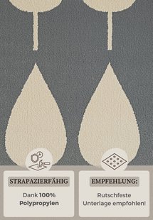 Hanse Home - Adventures Kids Rug Lovely Leaves Blue Cream - 120x170 cm