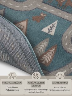 Hanse Home - Adventures children's carpet Round Streets Green Grey - 140 cm Hanse Home - Adventures children's carpet Round Streets Green Grey - 140 cm