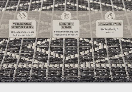 Hanse Home - Clyde In- and Outdoor Carpet Lahal Grey Beige - 63x120 cm